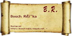 Bosch Réka névjegykártya